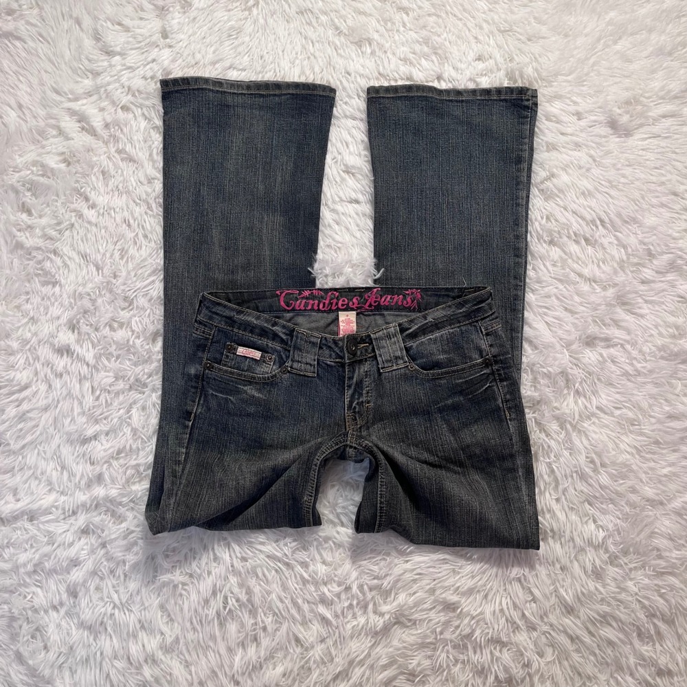 y2k dark wash bootcut flare wideleg low rise jeans size 9